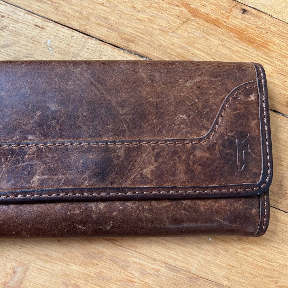 Frye Melissa Trifold Wallet - Cognac Leather with Original Box